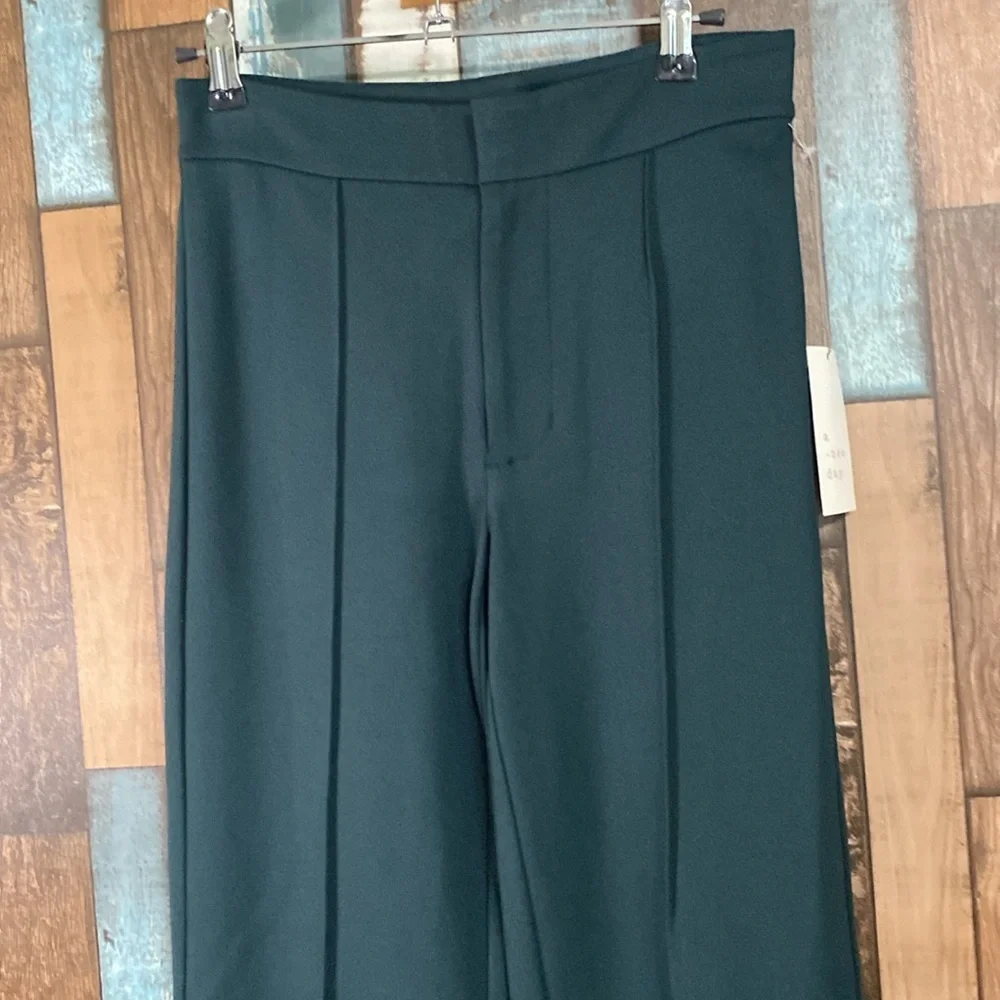 A new day green stretch high waisted flare slacks - Picture 2 of 16